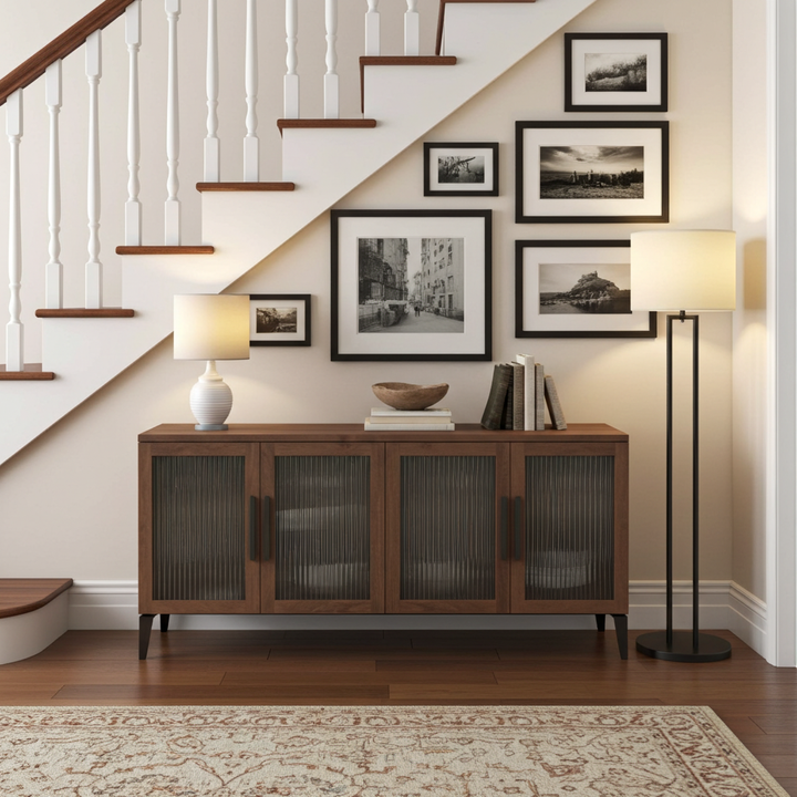 Odense Walnut Four Door Buffet