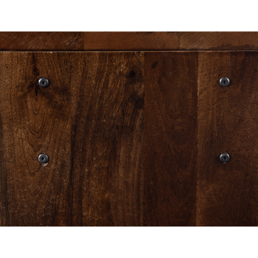 Rear view of Fraser 120cm walnut hallway console with slatted base – buy online in Australia