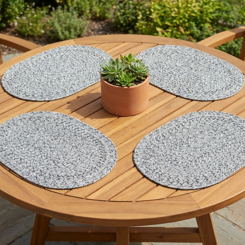 Hazel Grey Oval PET Placemats