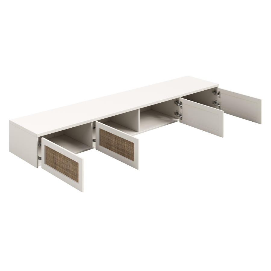 Arya White Floating TV Unit – 200cm