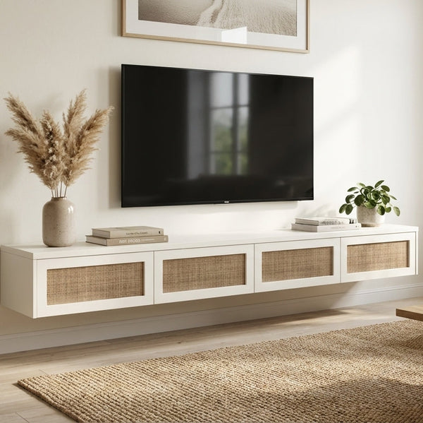 Arya White Floating TV Unit – 200cm