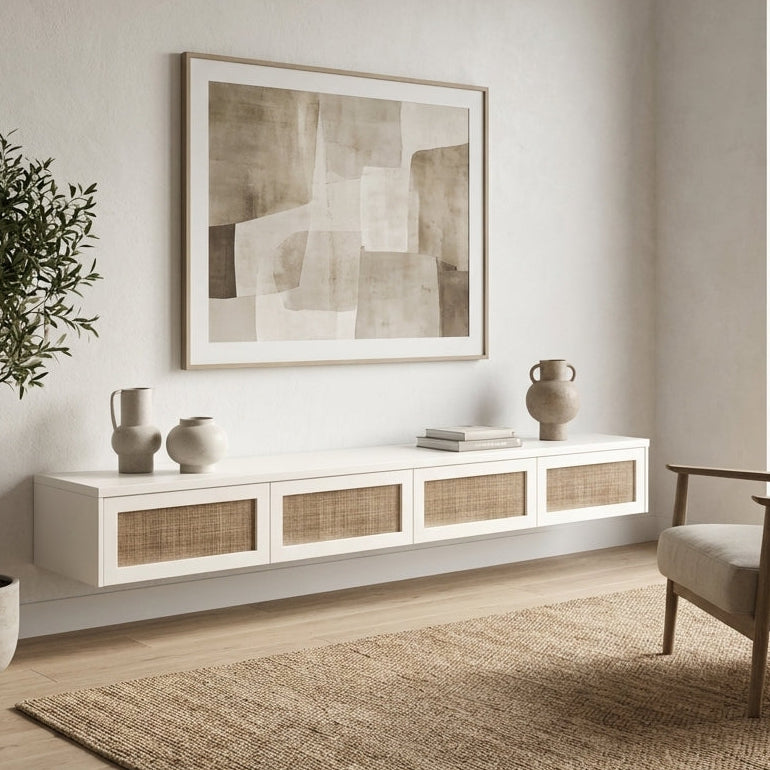 Arya White Floating TV Unit – 200cm