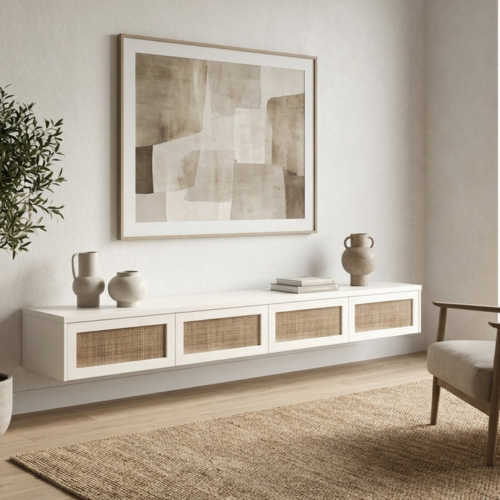 Arya White Floating TV Unit – 200cm