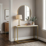 Agni Marble Top Gold Legs Console Table