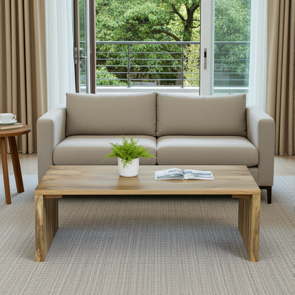 Brera Natural Wooden Slatted Coffee Table