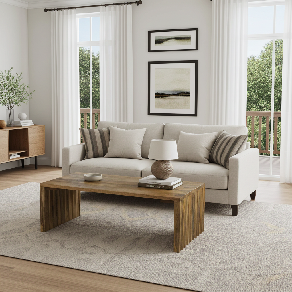 Brera Natural Wooden Slatted Coffee Table