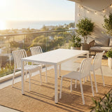 Aurora White 164cm Outdoor Dining Table