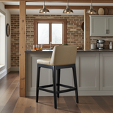 Brasov Leather Upholstered Barstool with Backrest