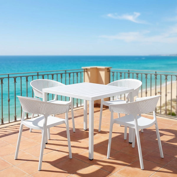Aurora White 80cm Outdoor Dining Table