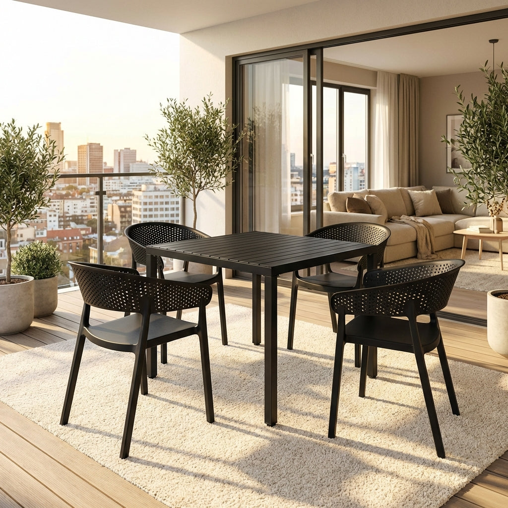 Aurora Black 80cm Outdoor Dining Table