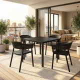 Aurora Black 80cm Outdoor Dining Table