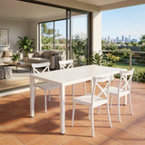 Aurora White 164cm Outdoor Dining Table