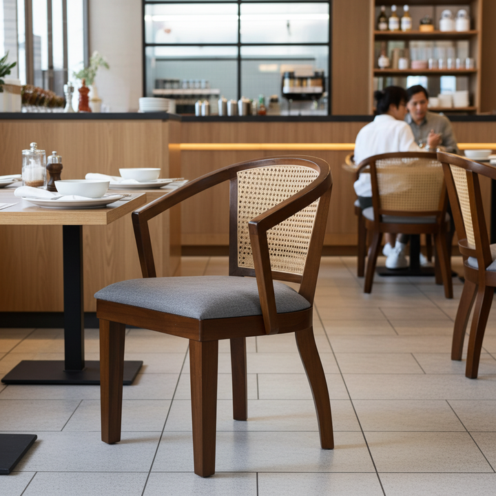 Byron Walnut Chair with Grey Seat (Set of 2)