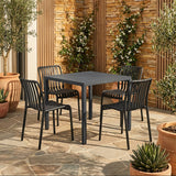 Aurora Black 80cm Outdoor Dining Table