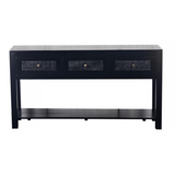 Front view of Byron black console with drawers – 120x35cm – shop online in AU