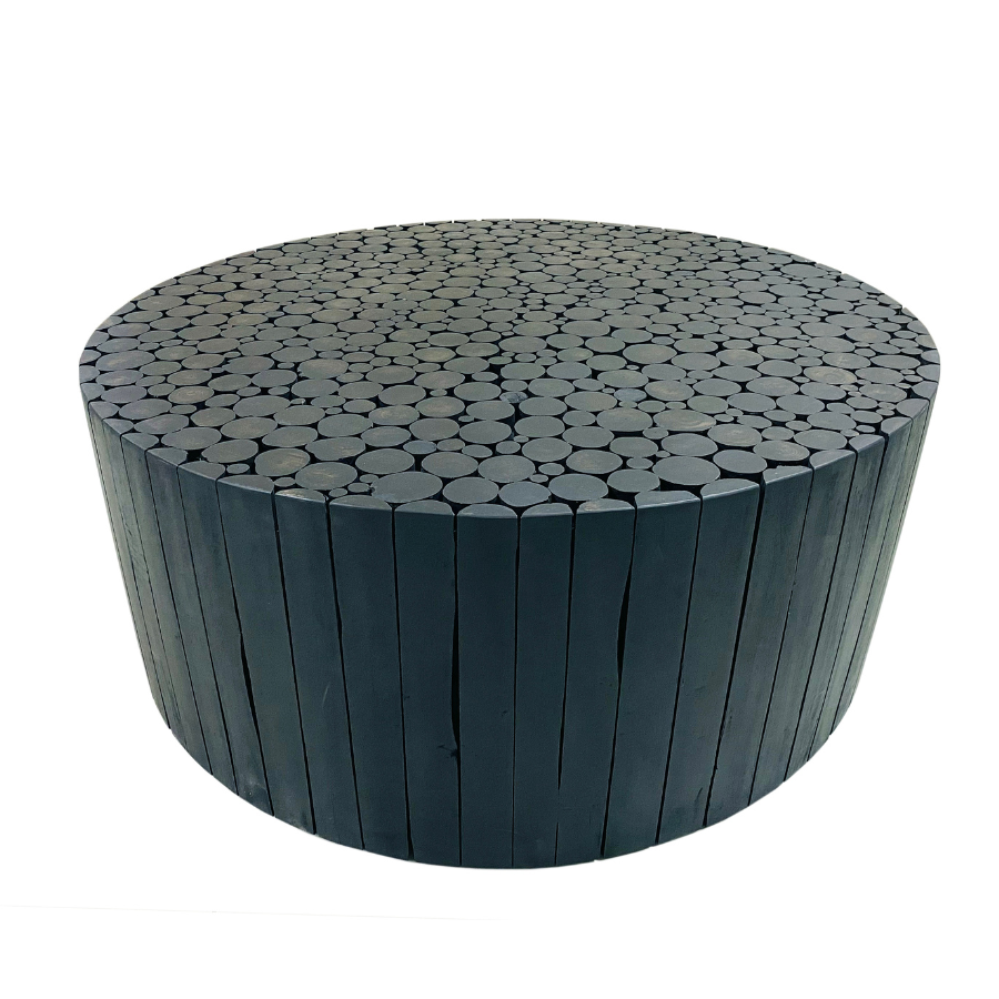Musca Black Wooden Round Coffee Table - Fab Habitat , Coffee Tables,