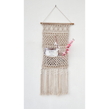 Handmade macrame book pouch – Muland wall organiser with cotton rope, Australia
