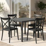 Aurora Black 80cm Outdoor Dining Table