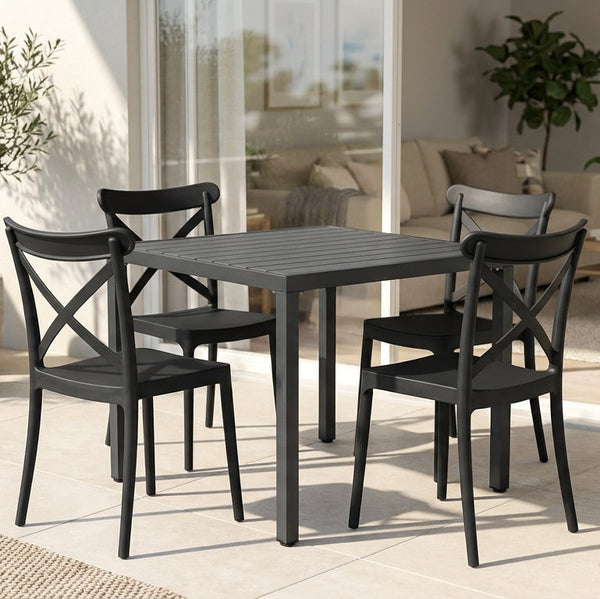 Aurora Black 80cm Outdoor Dining Table