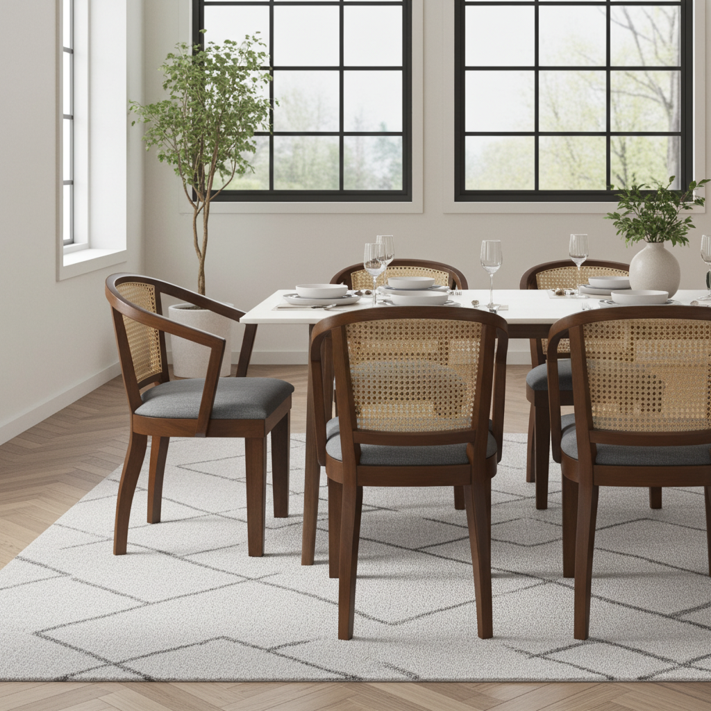 Byron Walnut Chair with Grey Seat (Set of 2)