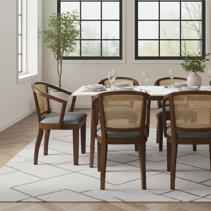 Byron Walnut Chair with Grey Seat (Set of 2)