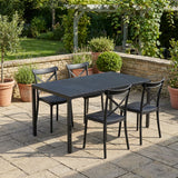 Aurora Black 164cm Outdoor Dining Table