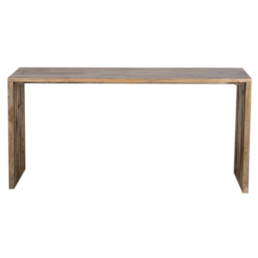 Side angle of Brera 110x30cm metal frame console table – Shop in Australia