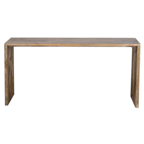 Side angle of Brera 110x30cm metal frame console table – Shop in Australia