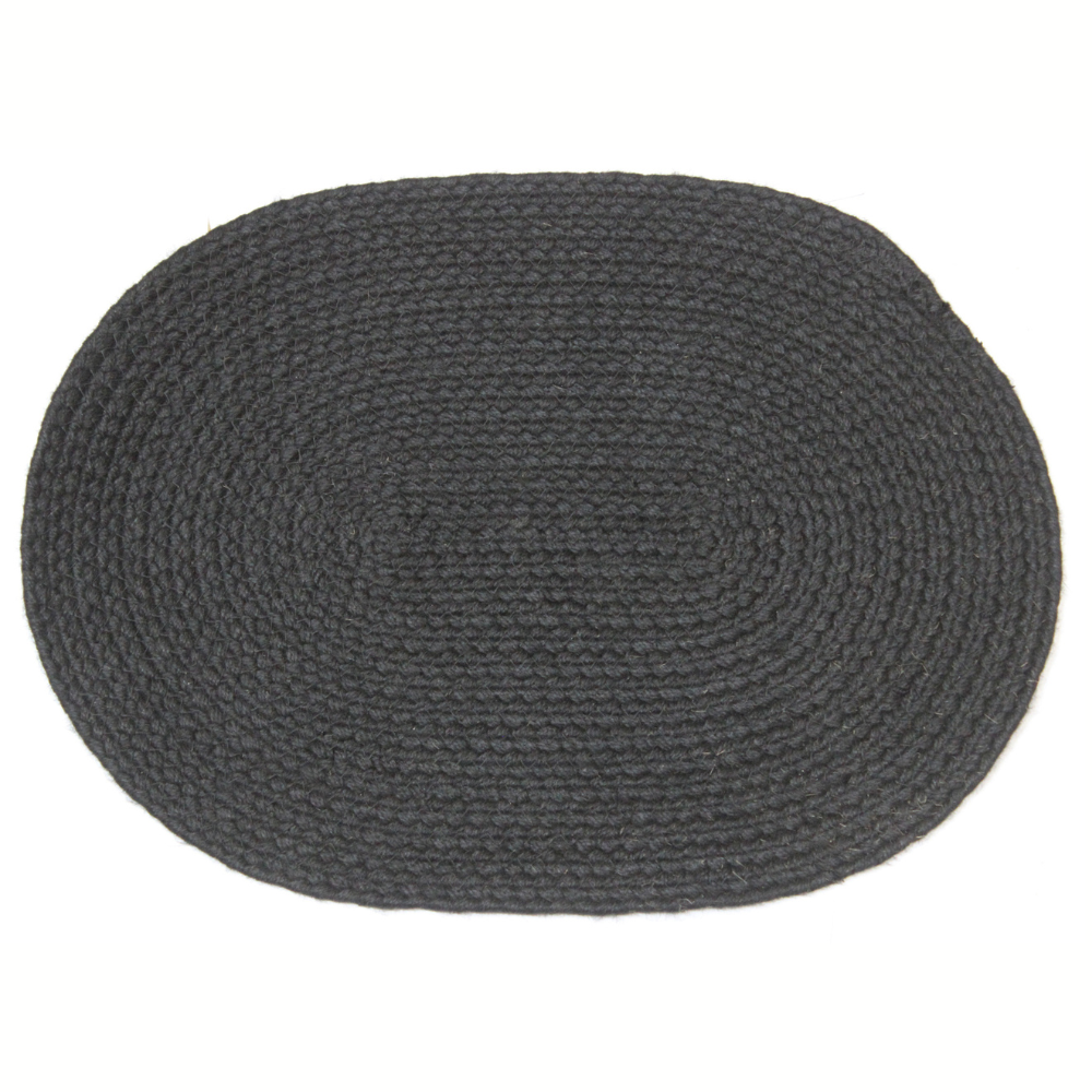 Hazel Black Oval PET Placemats