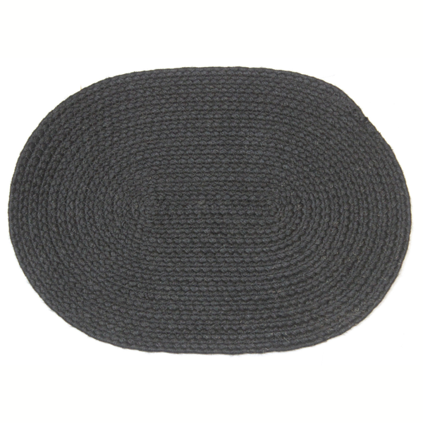 Hazel Black Oval PET Placemats