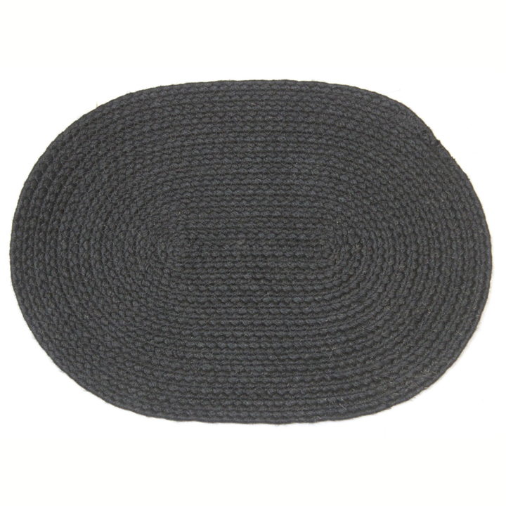 Hazel Black Oval PET Placemats