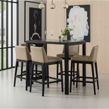 Brasov Leather Upholstered Barstool with Backrest