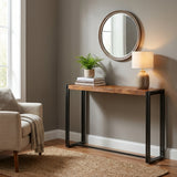 Astra Mango Wood Industrial Console Table