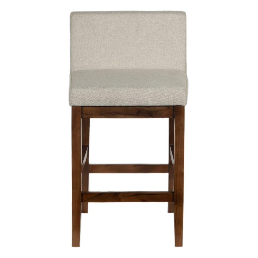 Valea Walnut Barstool with Beige Polyester Seat