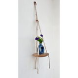 Lho macrame wall shelf 1 tier with wooden base – Buy online in Australia