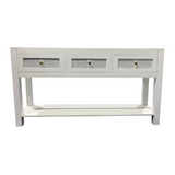 Front view of 120cm Byron white hallway console table – buy in Australia