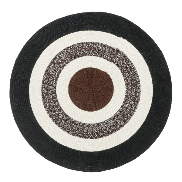 Close-up of Churchill round jute rug – 200 cm diameter – boho style – buy online in Australia