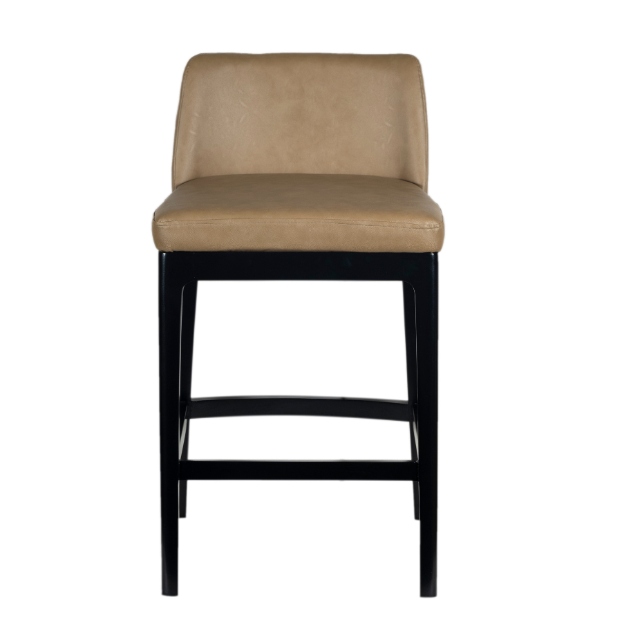 Brasov Leather Upholstered Barstool with Backrest