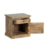 Side panel view – Clovelly wooden side table with cane drawer – buy side tables in Australia