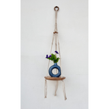 Minimalist macrame hanging shelf – Lho 1-tier floating organiser Australia
