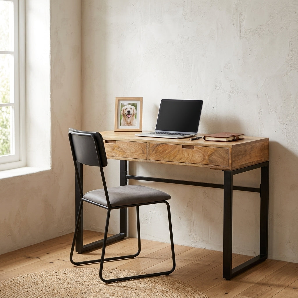 Venus Natural Wood Modern Design 2 Drawer Study Desk for Home & Office