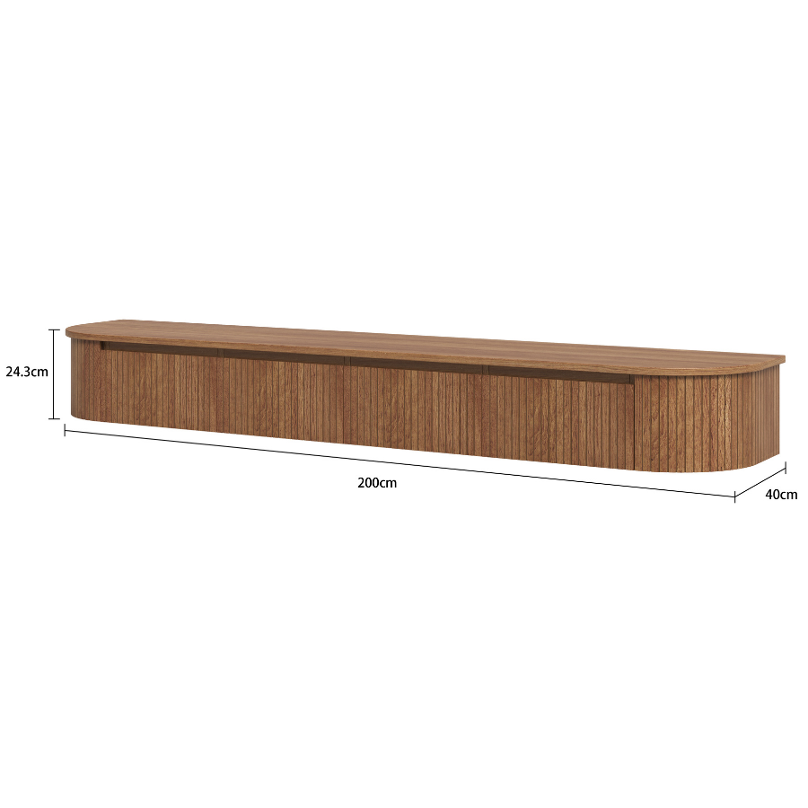 Reet Walnut Floating TV Unit – 200cm