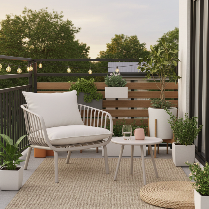 Owen Light Grey Metal Round Coffee Table