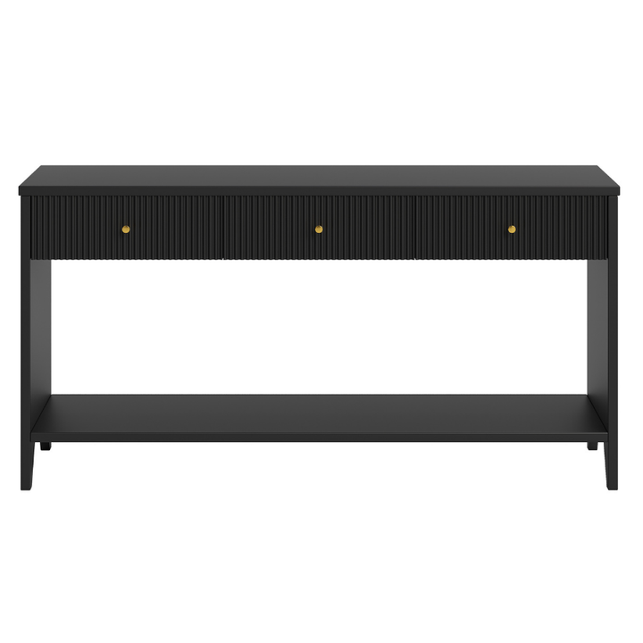 Reet Black Console Table with 3 Drawers - 150cm