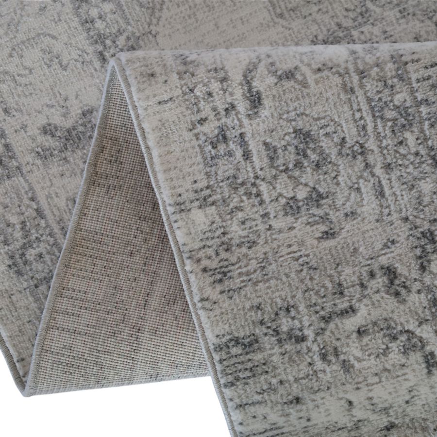 Taipei White and Grey Traditional Distrssed Extra Large Rug
