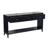 Side profile of Fraser 120cm console table in walnut finish – buy online in Australia