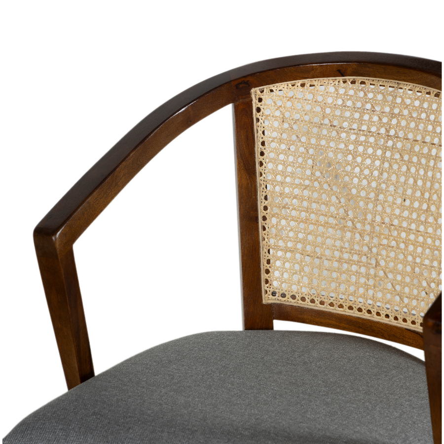 Byron Walnut Chair with Grey Seat (Set of 2)