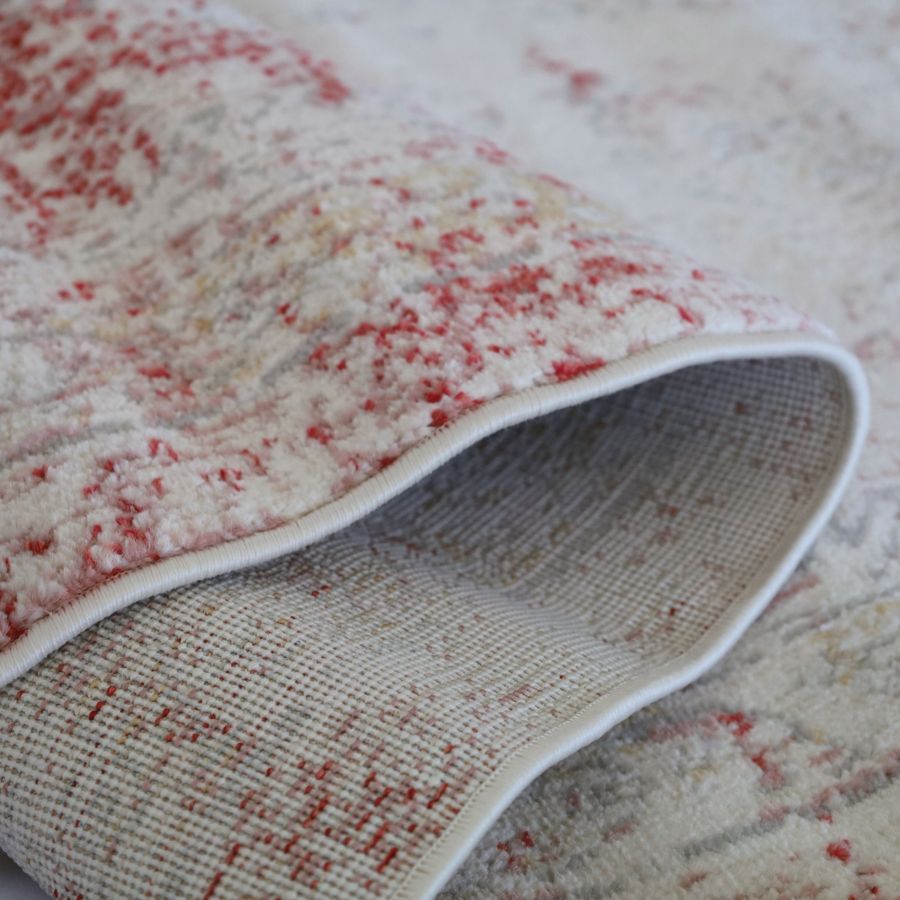 Khoasa Pale Rose Blush Modern Distressed Extra Large Rug