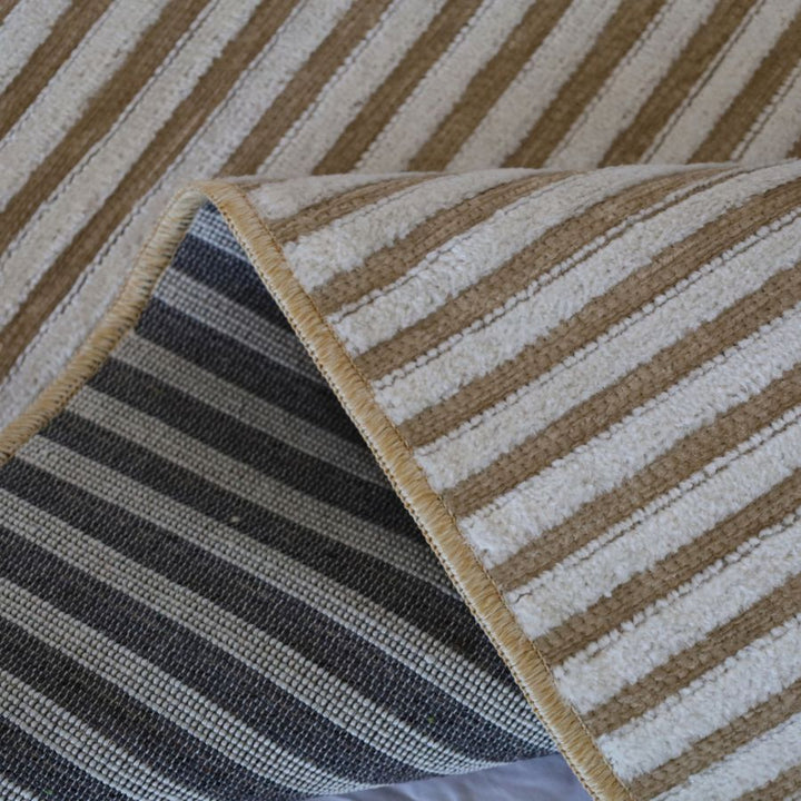 Seoul Beige Striped Indoor Outdoor Large Rug