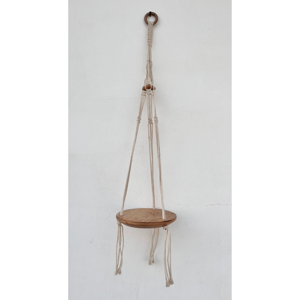 Natural cotton rope macrame shelf – Lho 1-tier hanging shelf online in Australia